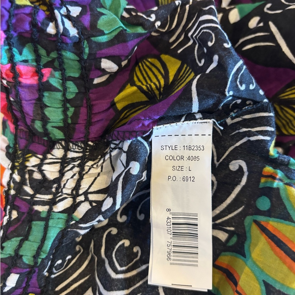 E4 Desigual Multicolor Floral Boho Blouse Size L - Picture 9 of 10
